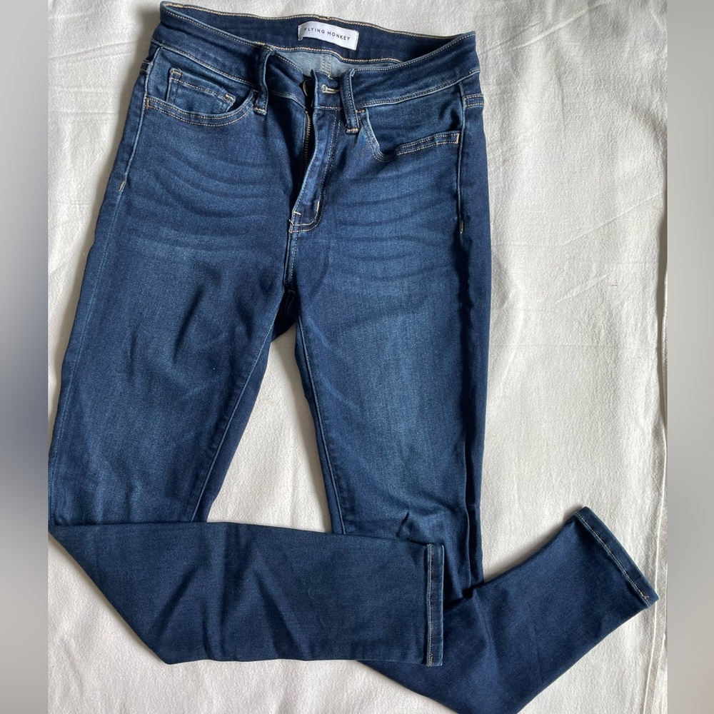 Flying Monkey Women's Skinny Jeans - Dark Blue